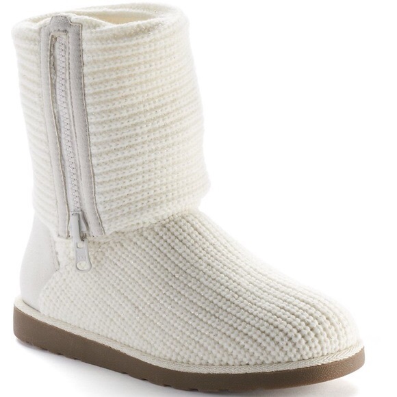 SO Women's Fold-Down Sweater Boots White - Picture 2 of 4